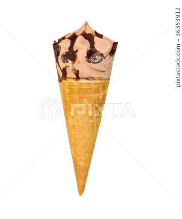 Chocolate ice cream with chocolate decoration Chocolate ice cream with chocolate decoration 36353912