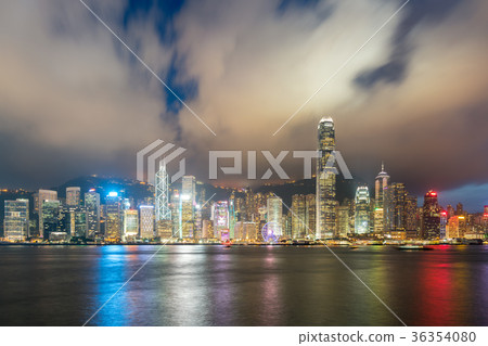 Night view of Victoria Harbour in Hong Kong. Asia. Night view of Victoria Harbour in Hong Kong. Asia. 36354080
