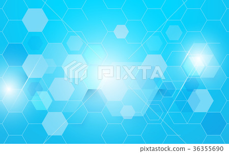 Abstract blue hexagons technology background - Stock Illustration ...