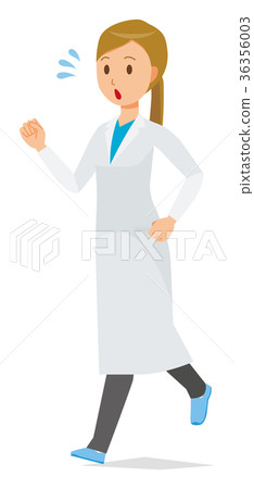 白色的一位女性醫生跑 36356003