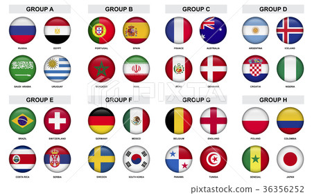 Set of sport tounament badge with nation flag 36356252