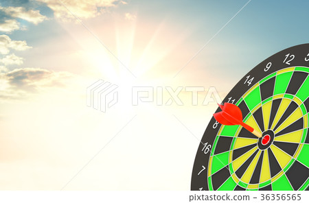 Target hit in the center by arrows Target hit in the center by arrows 36356565