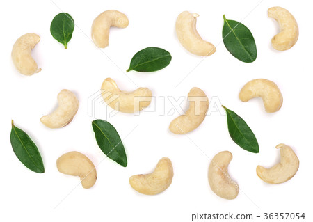 cashew nuts with leaf isolated on white background cashew nuts with leaf isolated on white background 36357054