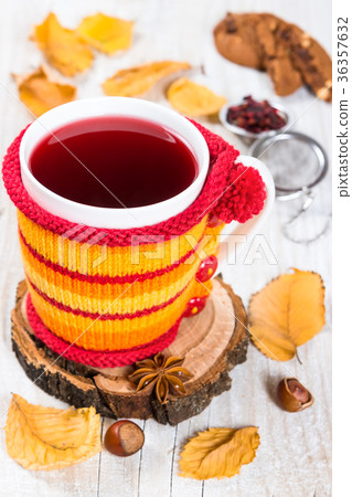 Flavored fruit tea in a knitted cover Flavored fruit tea in a knitted cover 36357632