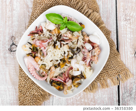 Wild rice with seafood 36358380