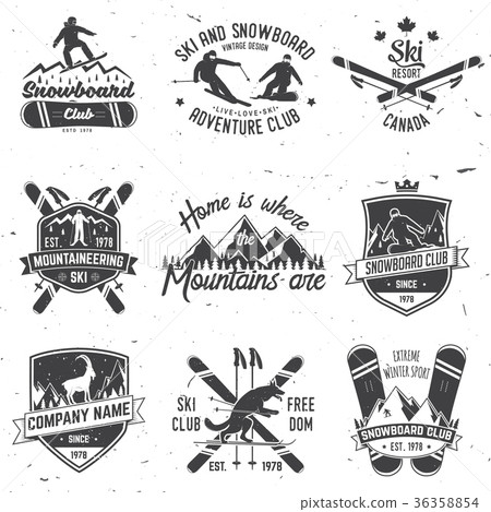 Ski and Snowboard Club emblem. Vector illustration 36358854