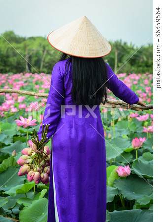 Vietnamese woman in traditional dress 36359564