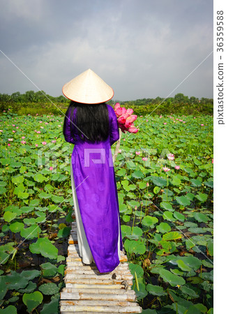 Vietnamese woman in traditional dress 36359588