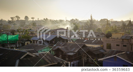 Sunset on downtown of Pyin Oo Lwin, Myanmar Sunset on downtown of Pyin Oo Lwin, Myanmar 36359683