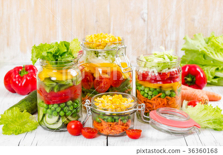 Prepared for canning colorful vegetables  36360168