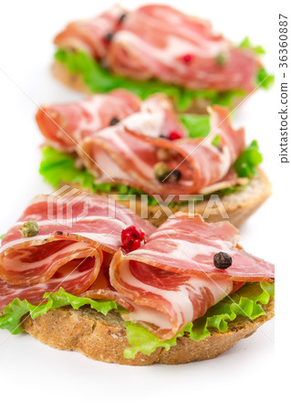 Canape with bacon 36360887