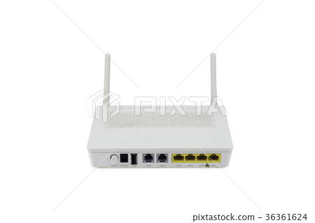 ADSL wireless router isolated on white background 36361624