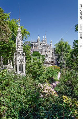 Astonising white castle in magnificent green park 36362138