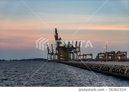 Singapore Industrial port dusk, Logistic concept Singapore Industrial port dusk, Logistic concept 36362324