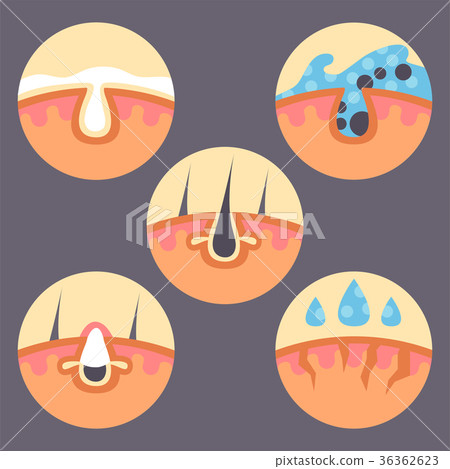 Facial care skin problems vector clean Facial care skin problems vector clean 36362623