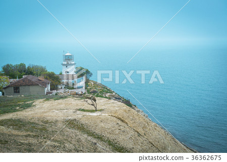 Cape St. Elias with lighthouse in Feodosia, Crimea 36362675