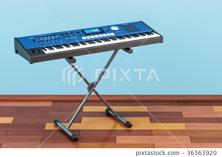 Synthesizer, in room on the wooden floor Synthesizer, in room on the wooden floor 36363920