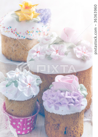 Easter cakes in the morning sun. 36363960