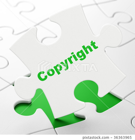 Law concept: Copyright on puzzle background 36363965