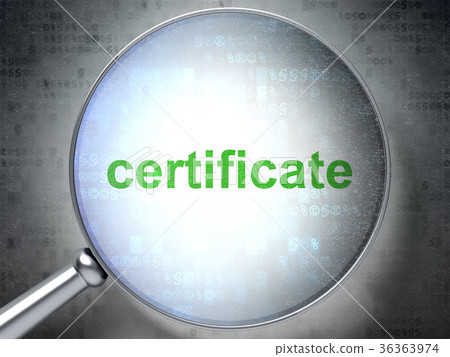 Law concept: Certificate with optical glass 36363974