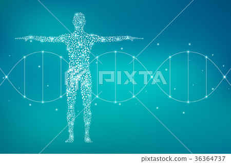 Abstract human body with molecules DNA. Medicine Abstract human body with molecules DNA. Medicine 36364737
