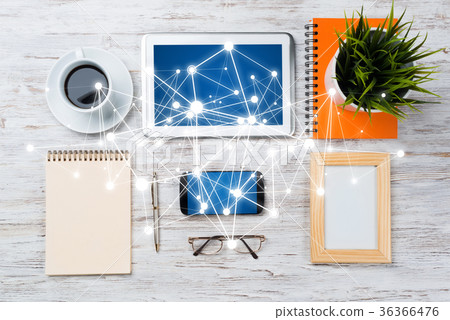 Social communication and global networking concept 36366476