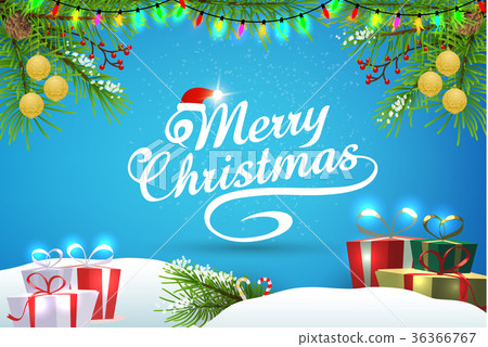 Christmas blue background and elements Christmas blue background and elements 36366767