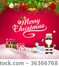 Santa and christmas element on pink background 36366768