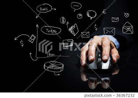 Businessman using mouse 36367232