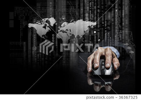 Businessman using mouse 36367325