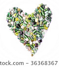 collection of green glass beads heart shaped  36368367