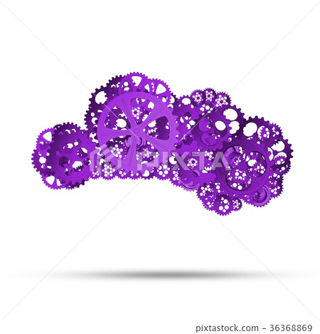 Mechanisms as symbol of wireless connection and interaction presented on white background 36368869