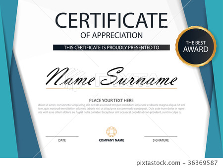 Elegance horizontal certificate with Vector 36369587