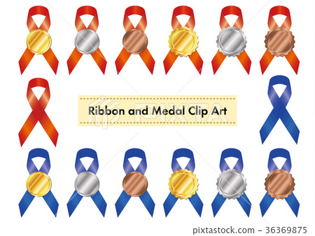 Illustration set of ribbons and medals Illustration set of ribbons and medals 36369875