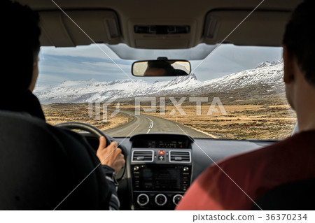 Driving on county roadway in Iceland Driving on county roadway in Iceland 36370234