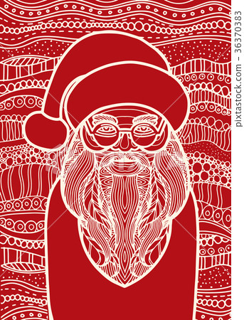 Drawing Santa claus zentangle style - Stock Illustration [36370383] - PIXTA
