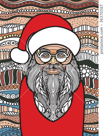 Drawing Santa claus zentangle style Drawing Santa claus zentangle style 36370387