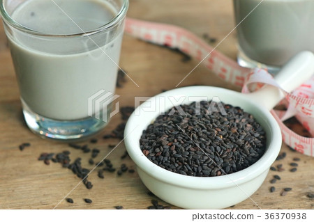 Soybean milk with black sesame Soybean milk with black sesame 36370938