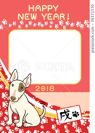 新年賀卡相框(狗年)紅色_垂直 新年賀卡相框(狗年)紅色_垂直 36371530