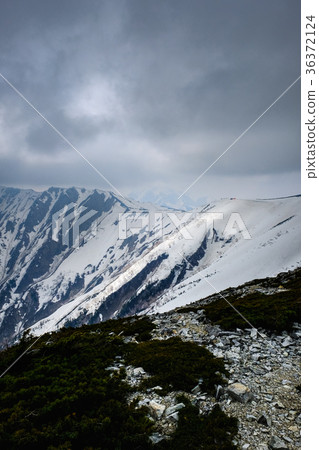 Snowfall season, Mt. Ashigatake mountain climbing (North Alps) 36372124
