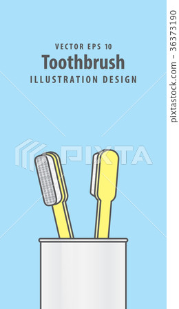 Couple toothbrush in the cup illustration vector 36373190