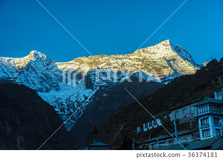 Namche Bazar and Condelli in the morning 36374181