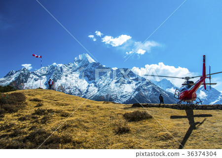Heliport in the Everest Mountains Heliport in the Everest Mountains 36374304