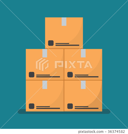 Flat style Cardboard boxes Flat style Cardboard boxes 36374582