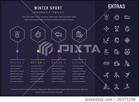 Winter sport infographic template, elements, icons Winter sport infographic template, elements, icons 36375296