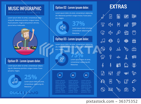 Music infographic template, elements and icons. 36375352