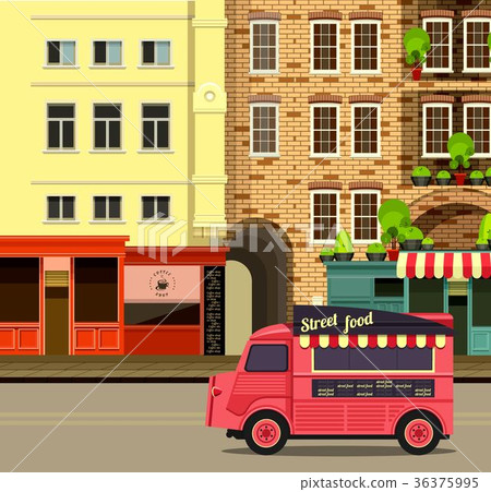 bus with street food bus with street food 36375995