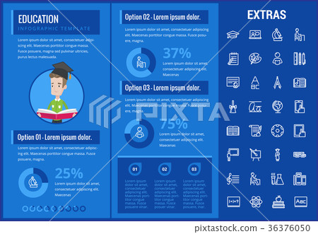 Education infographic template, elements and icons 36376050