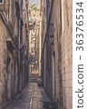 Narrow aisle between old building in Dubrovnik. 36376534