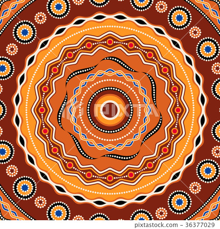 Ethnic circle background design. Australian 36377029